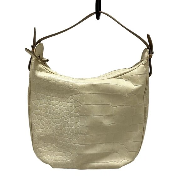 Auth FURLA - Cream Light Brown Leather Handbag - Picture 1 of 9